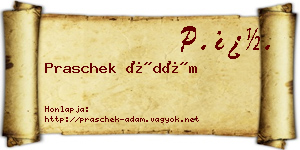 Praschek Ádám névjegykártya